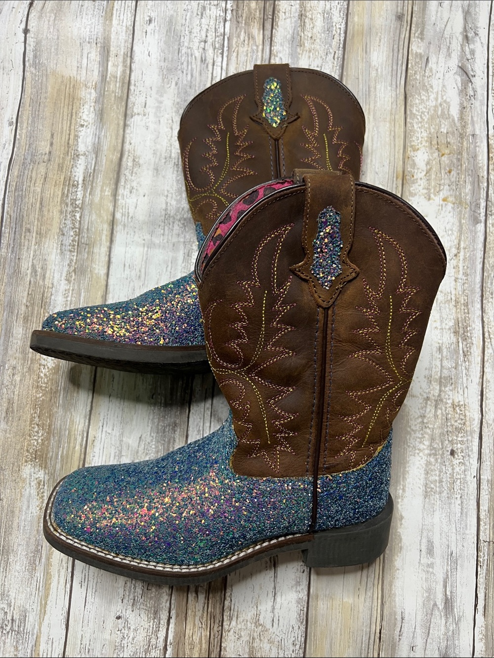 Cody James Girls Glitterly Western Boots Size 1